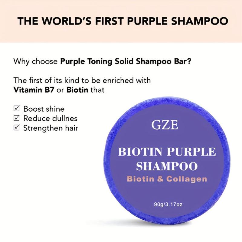Biotin Purple Shampoo Soap Bar for Blonde Hair