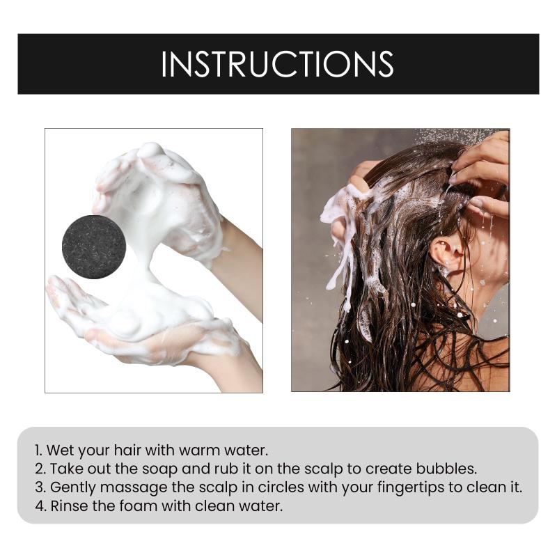 Organic Bamboo Charcoal Shampoo Bar for Deep Hair Cleaning