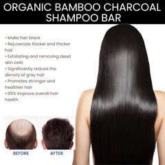 Organic Bamboo Charcoal Shampoo Bar for Deep Hair Cleaning