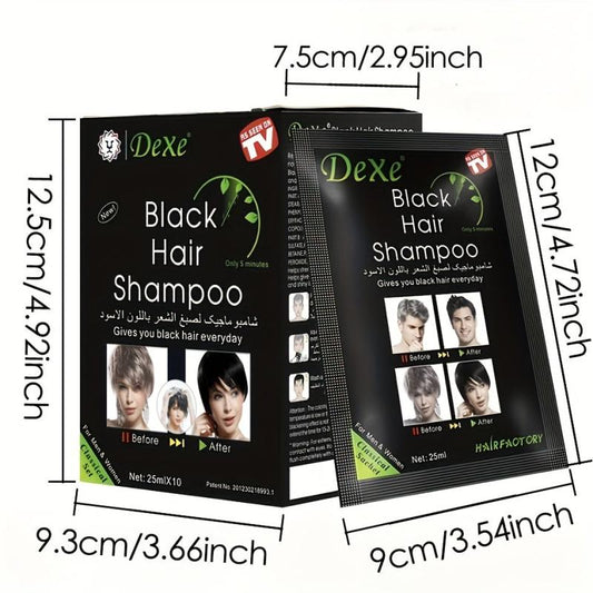 10 PCS Natural Hair Dye Shampoo For Gray Hair Semi Permanent Hair Shampoo