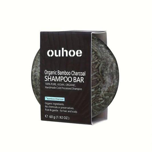 Bamboo Charcoal Shampoo Bar - Deep Cleansing Hair Strengthening Repair