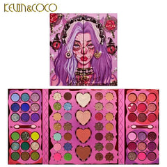 68 Colors Eyeshadow Palette Matte Shimmer Brightening Makeup Palette Red