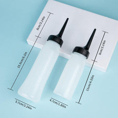 2PCS Clear Plastic Dye Squeeze Applicator Hair Bottle Set