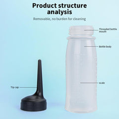 2PCS Clear Plastic Dye Squeeze Applicator Hair Bottle Set