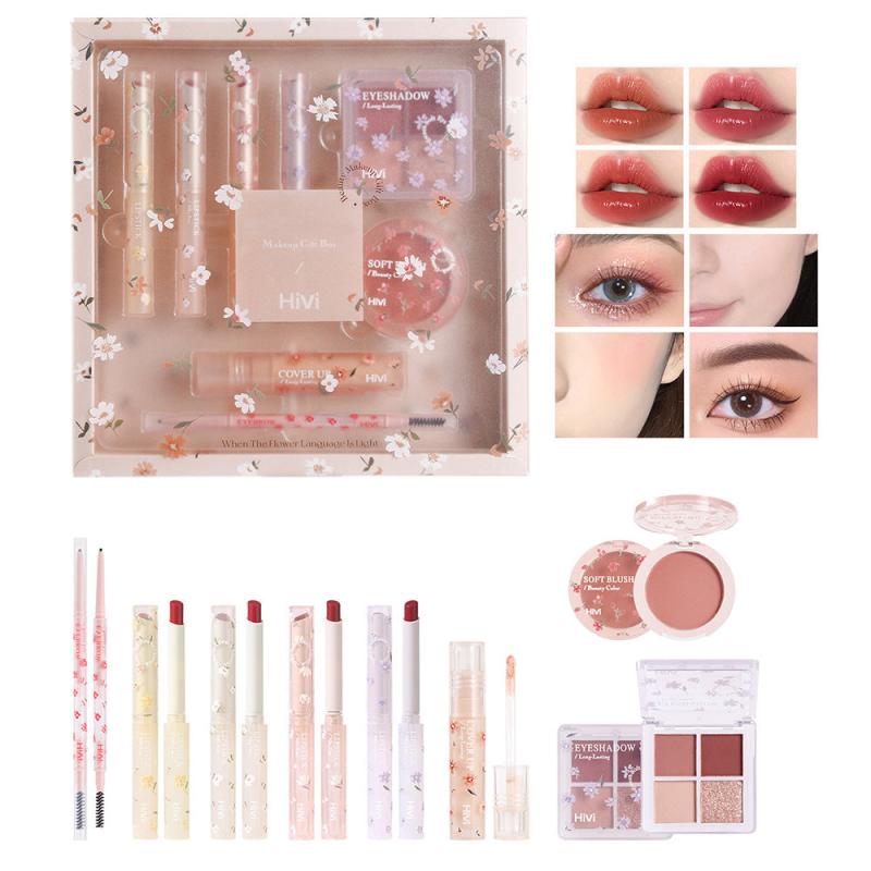 8pcs Makeup Gift Set Eyeshadow Eyebrow Blusher Lipstick Kit