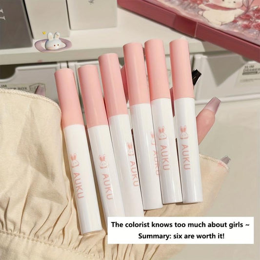 6-Pc Set Velvet Lip Glaze Natural Makeup Full Rendering Gift Women