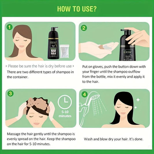 Temporary Hair Dye Shampoo for Natural Hair, Men Women