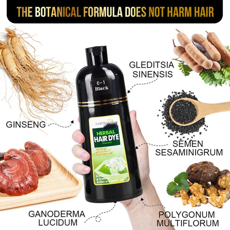 500ml Hair Dye Shampoo 3 In 1 For Gray Hair Coverage Instant Hair Shampoo