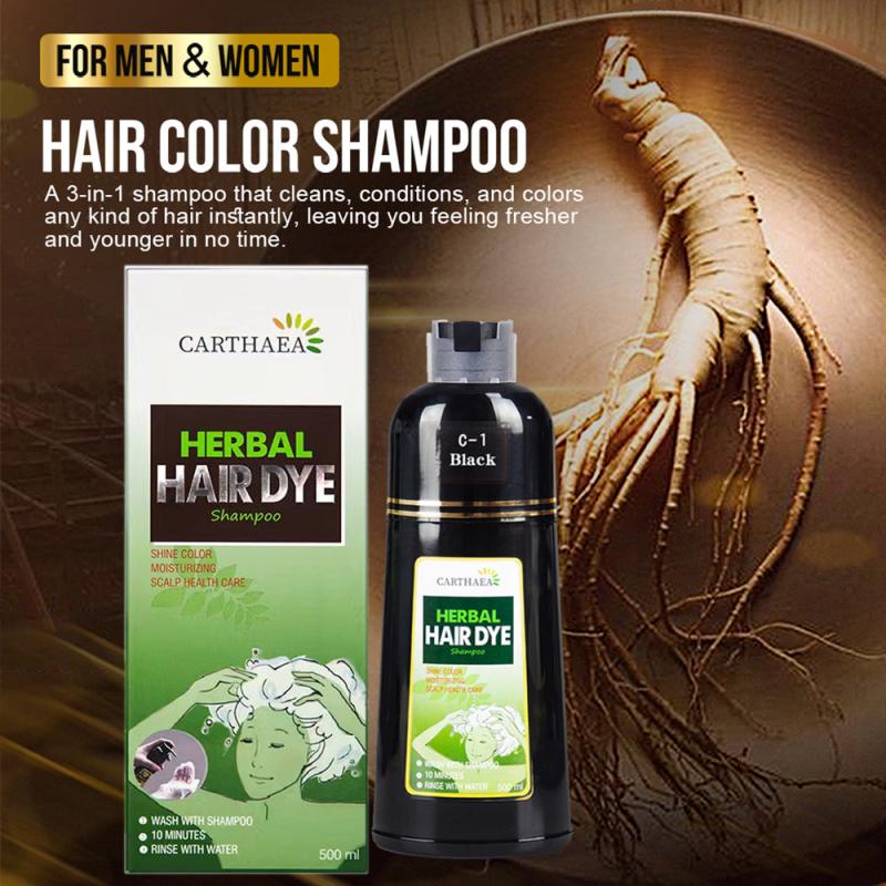 500ml Hair Dye Shampoo 3 In 1 For Gray Hair Coverage Instant Hair Shampoo