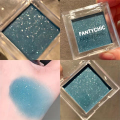 Green Cyan Monochrome Eyeshadow Compact Matte Shimmer Finish