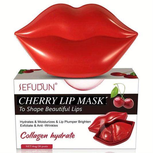 Cherry Lip Mask Hydrates & Plumps Lips, Pearly Shine, Silky Feeling
