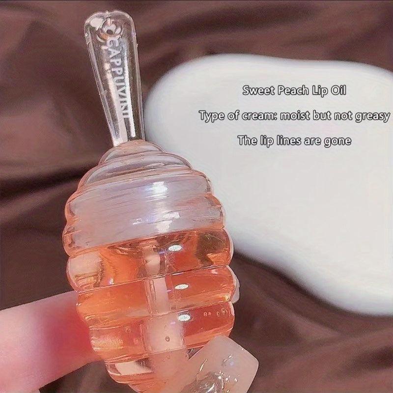 Honey Jar Lip Honey Lip Care Lipstick Peach Flavor Long Lasting Moisturizing