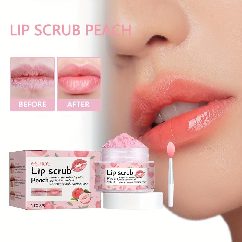 Peach Lip Scrub Exfoliator & Moisturizer -  Reduce Dead Skin - Tender Lips Care