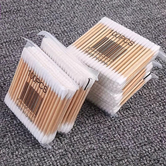 100pcs Double-Headed Hygienic Cleaning Swabs