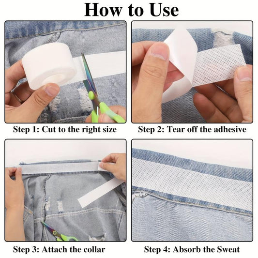 Invisible Collar Protector Sweat Pads Self Adhesive Shirt Neck Liner