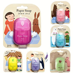 50 Pcs Disposable Travel Scented Bath Slice Soap Paper Sheets