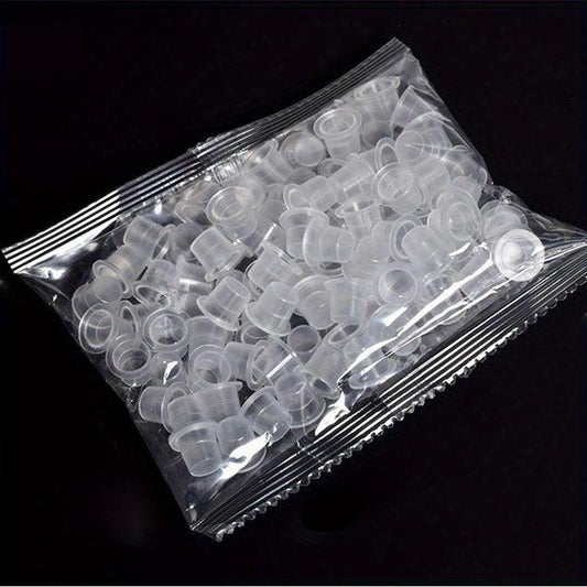 100 pcs Tattoo Ink Cups Disposable Plastic Small Medium Large Sizes