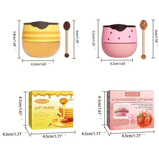 Honey & Strawberry Lip Mask: Moisturizing, Brightening, Anti-Aging - 15ml