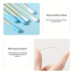 300PCS Bamboo Stick Cotton Swabs Envelope Box