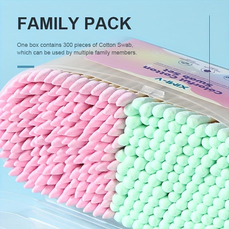 300PCS Bamboo Stick Cotton Swabs Envelope Box