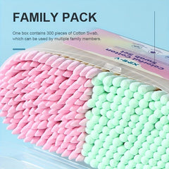 300PCS Bamboo Stick Cotton Swabs Envelope Box