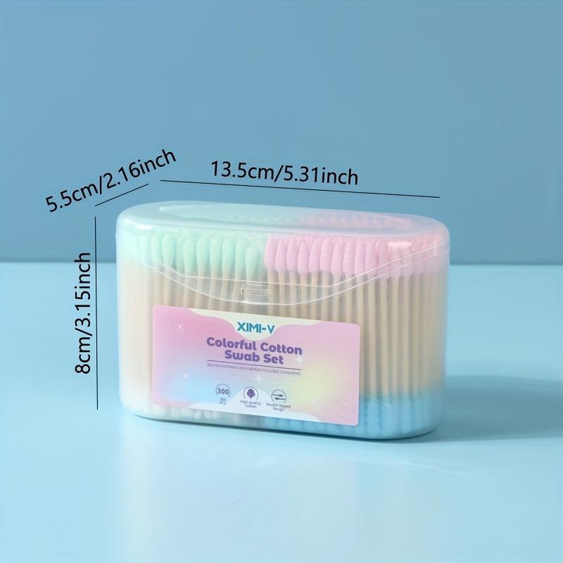 300PCS Bamboo Stick Cotton Swabs Envelope Box