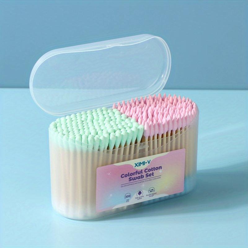 300PCS Bamboo Stick Cotton Swabs Envelope Box