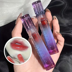Lustrous Lip Glaze Dewy Finish Lip Gloss Gray Pink Brightening Plumping Tint