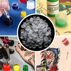 100 pcs Small Plastic Tattoo Ink Caps with 1000ml Capacity