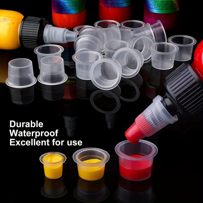 100 pcs Small Plastic Tattoo Ink Caps with 1000ml Capacity