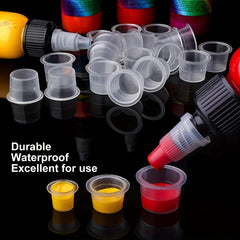 100 pcs Small Plastic Tattoo Ink Caps with 1000ml Capacity