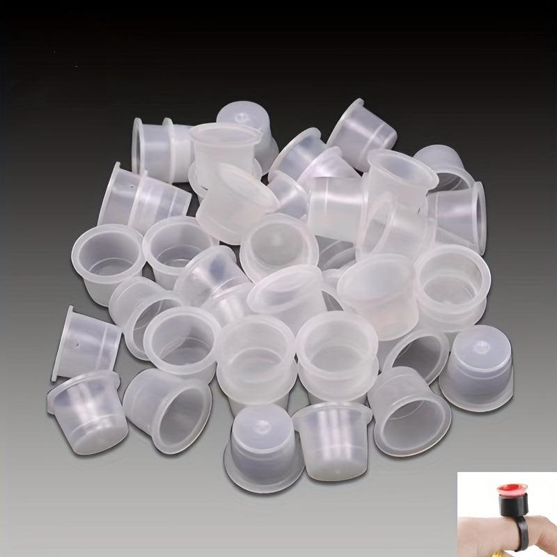 100 pcs Small Plastic Tattoo Ink Caps with 1000ml Capacity