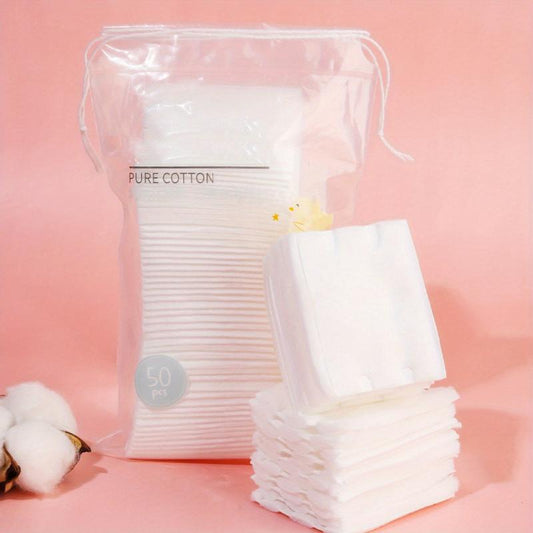 100pcs Thick Makeup Pads Eye Makeup Remover Natural Square Puff