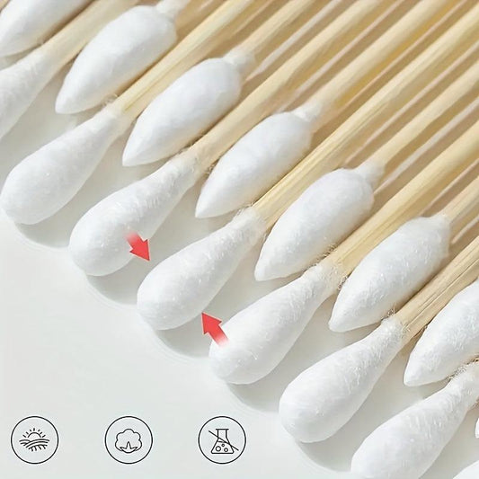 Disposable Cotton Swabs for Ears Round & Pointed Tip Buds 100-500pcs