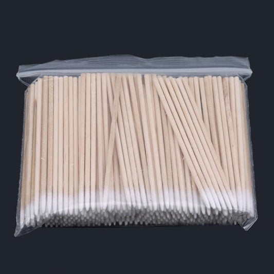 300pcs Disposable Cotton Swabs Pointed Tip Wooden Stick