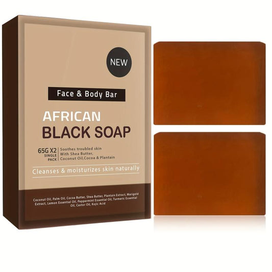 African Soap Bars 2 Pack 65g Each For Hair Face And Body