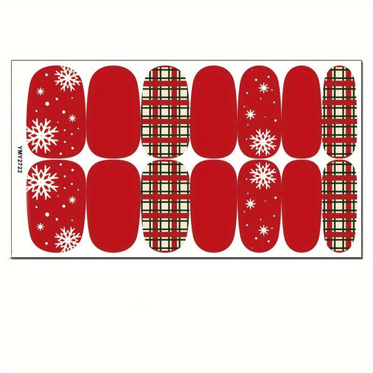 Xmas Nail Polish Stickers + File Snowflake Snowman Santa Christmas Tree