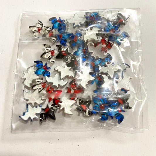 50pcs Halloween Bat Flat Back Nail Art Rhinestones Resin Nail Art Supplies