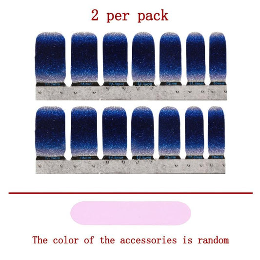 Y2K Gradient Glitter Nail Polish Stickers Self Adhesive Manicure Decal Strips