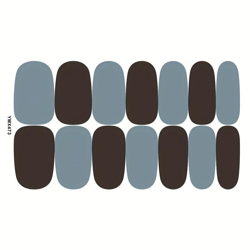 Waterproof Full Wraps Nail Polish Stickers - 8 Sheets