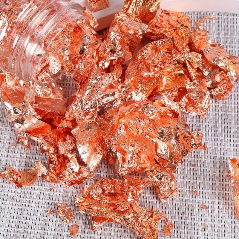Copper Leaf Flakes Sequins Glitters Confetti for Arts Nail Foil