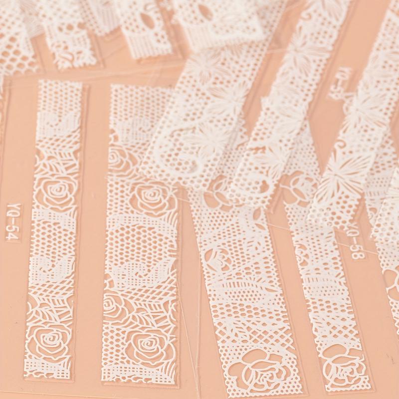 30 Sheets Lace Nail Art Stickers Rose Nail Art Decals For DIY