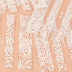 30 Sheets Lace Nail Art Stickers Rose Nail Art Decals For DIY