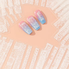 30 Sheets Lace Nail Art Stickers Rose Nail Art Decals For DIY