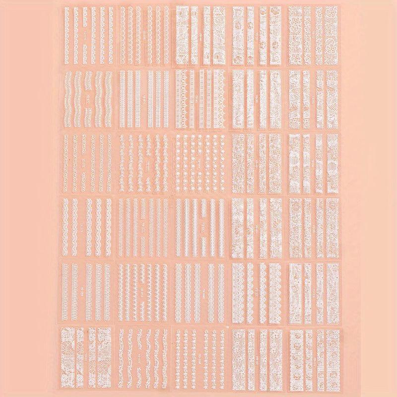 30 Sheets Lace Nail Art Stickers Rose Nail Art Decals For DIY