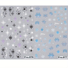 Embossed Christmas Nail Art Stickers - Santa Snowflake Tree Bell Decals