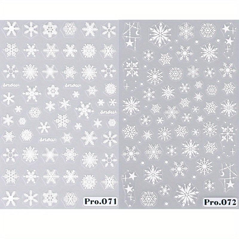 Embossed Christmas Nail Art Stickers - Santa Snowflake Tree Bell Decals