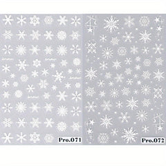Embossed Christmas Nail Art Stickers - Santa Snowflake Tree Bell Decals