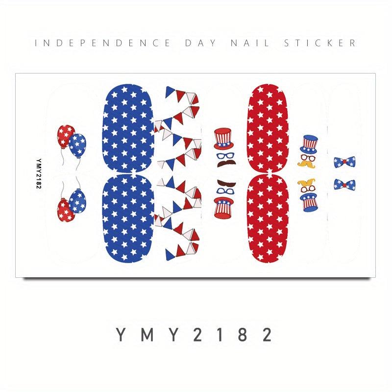 Independence Nail Stickers for Labor Day - Full Cover Self-Adhesive Nail Decor