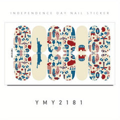 Independence Nail Stickers for Labor Day - Full Cover Self-Adhesive Nail Decor